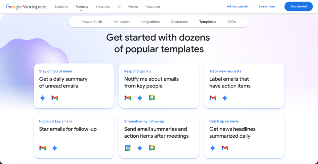Google Worsspaceの公式サイト