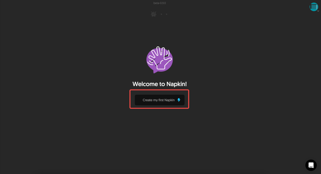 Napkin AIの最初のスライドの作成画面