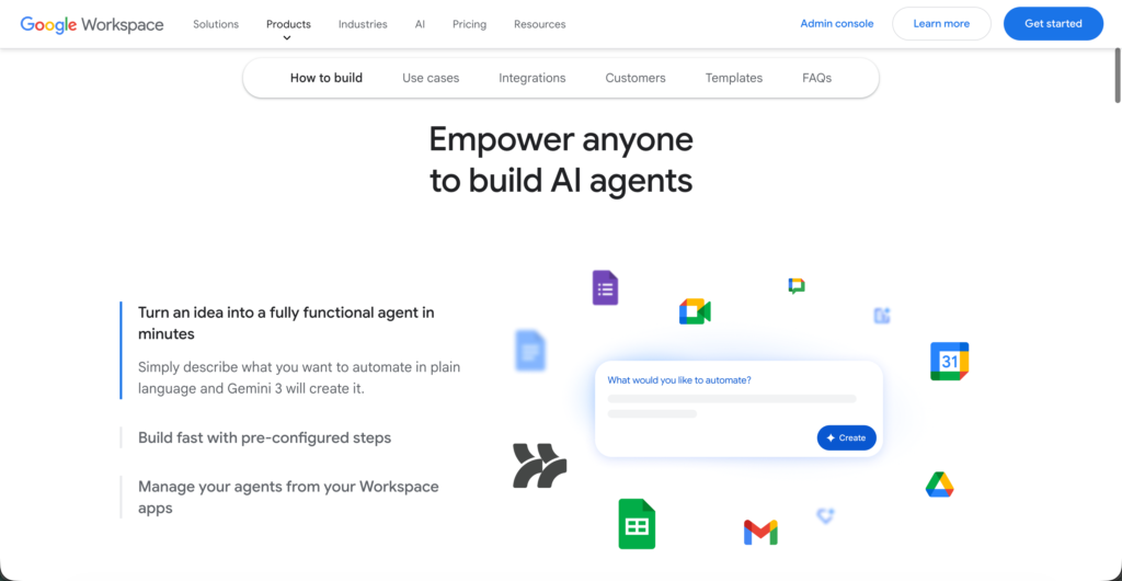 Google Worsspaceの公式サイト
