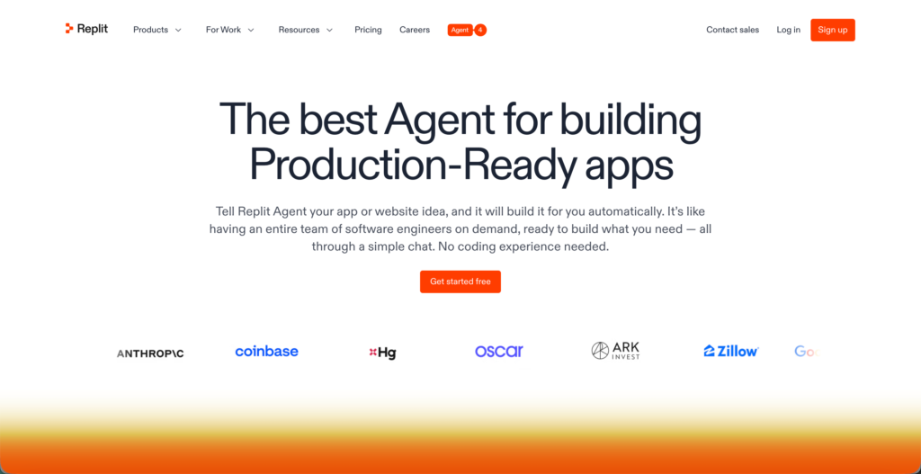 Replit Agentの公式サイト