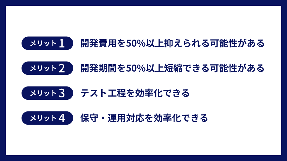 バイブコーディングの4つのメリット一覧画像