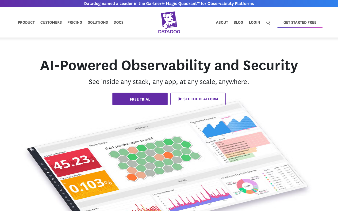 Datadogの公式サイト