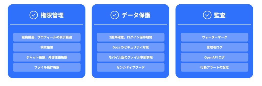 Larkでは、個人で設定できるセキュリティも充実