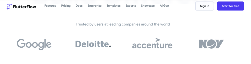 FlutterFlowの世界的大企業からの信頼