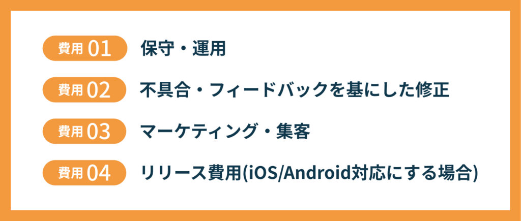 レンタルアプリの開発費以外にかかる4つの費用
