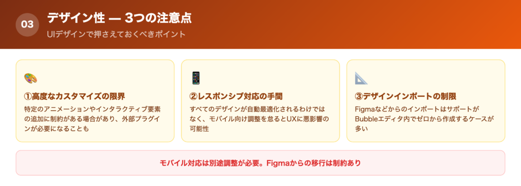 Bubbleのデザイン性｜3つの注意点の一覧画像