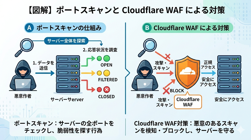 ポートスキャンとBubbleによるセキュリティ対策の解説画像