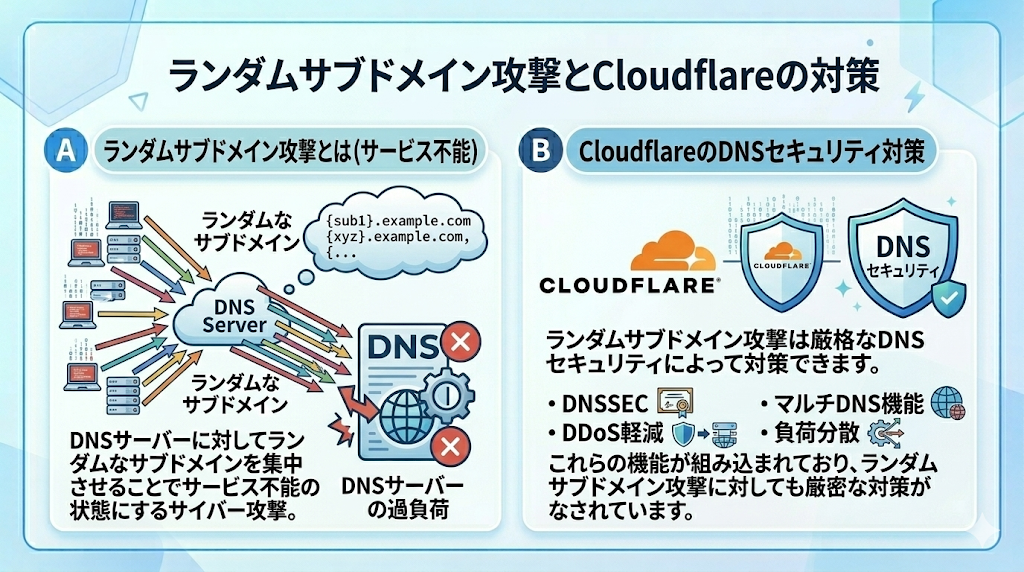 ランダムサブドメイン攻撃とBubbleによるセキュリティ対策の解説画像