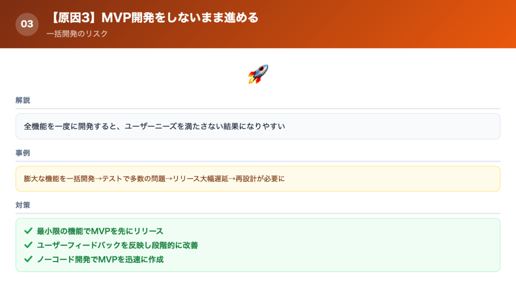 【原因③】MVP開発をしないまま進めてしまうの解説画像