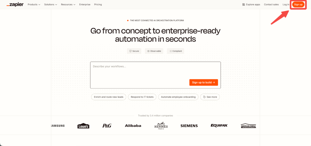 Zapierの公式サイト