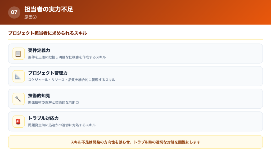 【原因⑦】担当者の実力不足の解説画像